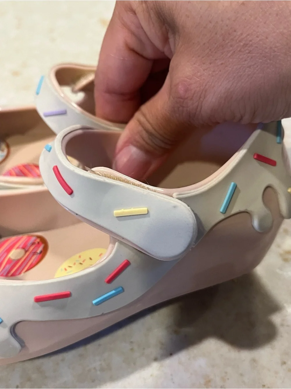Mini Melissa Pink Donut Sandals with Multicolor Sprinkle Accents